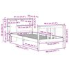 vidaXL Cama com estante sem colchão 75x190 cm pinho maciço