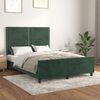 vidaXL Estrutura de cama sem colch&atilde;o 140x200 cm veludo verde-escuro
