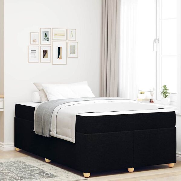 vidaXL Estrutura da Cama com colch&atilde;o Preto 120 x 190 cm tecido