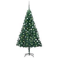 vidaXL Árvore Natal artificial pré-iluminada c/ bolas 120 cm PVC verde