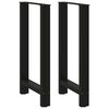 vidaXL P&eacute;s para mesa de bar pretos 2 pe&ccedil;as 50x(90-91) cm a&ccedil;o