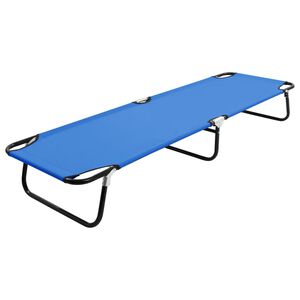 vidaXL Espregui&ccedil;adeira/cama dobr&aacute;vel a&ccedil;o azul