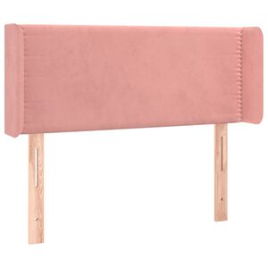 vidaXL Cabeceira de cama c/ abas veludo 103x16x78/88 cm rosa