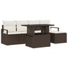 vidaXL Conjunto de Sof&aacute; de Jardim 6 unid. Marrom e Creme vime PE