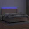 vidaXL Cama box spring c/colch&atilde;o/LED 200x200cm couro artif. cappuccino