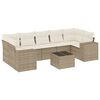 vidaXL 8 pcs conjunto de sof&aacute;s p/ jardim com almofad&otilde;es vime PE bege