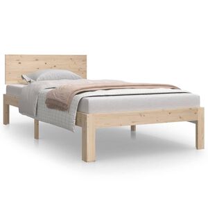 vidaXL Estrutura de cama solteiro 90x190 cm madeira maci&ccedil;a