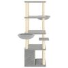 vidaXL &Aacute;rvore p/ gatos c/ postes arranhadores sisal 147 cm cinza-claro
