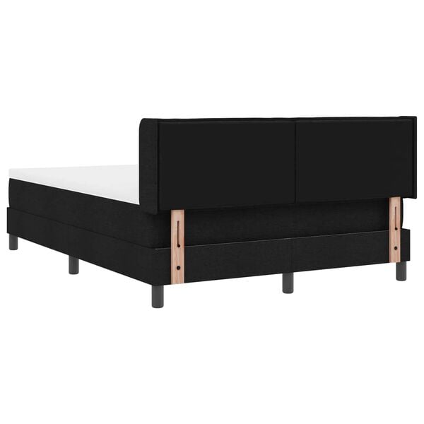 vidaXL Cama Box com colch&atilde;o com cabeceira Preto 190 x 140 cm Poli&eacute;ster