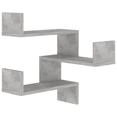 vidaXL Estante de canto p/ parede 40x40x50 cm contrap. cinza cimento