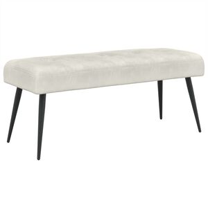 vidaXL Banco com bot&otilde;es estofados Creme 110 x 40 x 46 cm Veludo