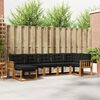 vidaXL Conjunto de Sof&aacute;s para Exterior 7 pcs Natural e Preto