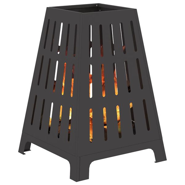 vidaXL Fire Pit Preto 50 x 50 x 70 cm Aço laminado a frio