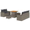 vidaXL Conjunto de Sof&aacute; de Jardim com almofada 8 pcs Cinzeto vime PE