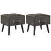vidaXL Mesas-de-cabeceira 2 pcs 40x35x40 cm veludo cinzento