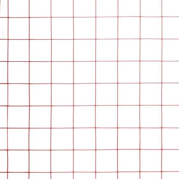 vidaXL Cerca arame galinheiro 25x1 m a&ccedil;o c/ revestimento PVC vermelho