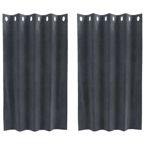 vidaXL Cortinas opacas 2 unid. Cinzento-claro 140 x 140 cm Veludo
