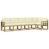 vidaXL Conjunto de Sof&aacute;s para Exterior 6 unid. Branco e Creme