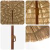 vidaXL Parasol de Praia Natural 255 x 255 x 255 cm Poli&eacute;ster e A&ccedil;o