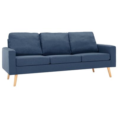 vidaXL 2 pcs conjunto de sofás tecido azul