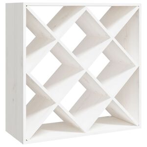 vidaXL Garrafeira 62x25x62 cm madeira de pinho maci&ccedil;a branco
