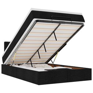 vidaXL Cama otomana com colch&atilde;o 120x190 cm tecido preto