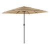 vidaXL Guarda-sol de jardim com poste de a&ccedil;o 248x248x248 cm castanho