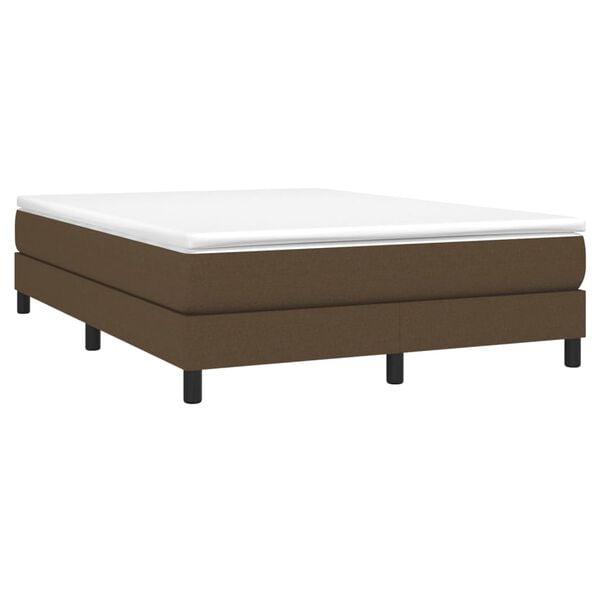 vidaXL Cama com molas/colch&atilde;o 140x190 cm tecido castanho-escuro