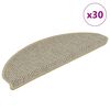 vidaXL Tapetes escada adesivos aspeto sisal 30 pcs verde-claro
