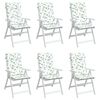 vidaXL Almofad&otilde;es cadeira de encosto alto 6 pcs tecido folhas