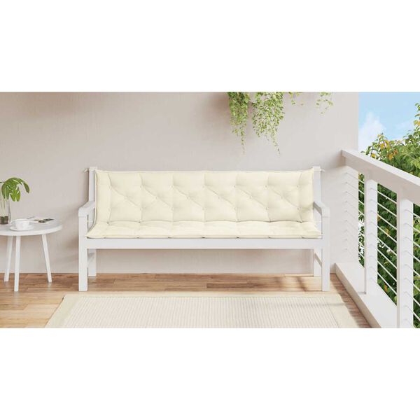 vidaXL Almofadão para banco de jardim tecido oxford branco nata