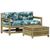 vidaXL 3 pcs conjunto lounge de jardim c/ almofad&otilde;es pinho impregnado