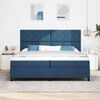 vidaXL Cama Box com colch&atilde;o com cabeceira Azul 200 x 200 cm tecido