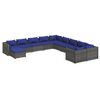 vidaXL 11 pcs conjunto lounge de jardim c/ almofad&otilde;es vime PE cinza