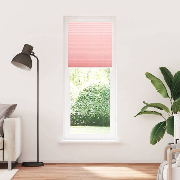 vidaXL Rosa Plissada Cega 80x200 cm Largura Tecido 79,4 cm Poli&eacute;ster