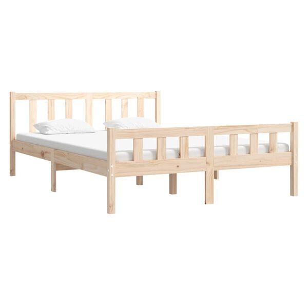 vidaXL Estrutura de cama pequena casal 120x190 cm pinho maciço