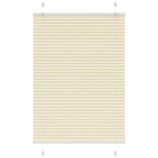 vidaXL Creme Plissada Cega 90x150 cm Largura Tecido 89,4 cm Poli&eacute;ster