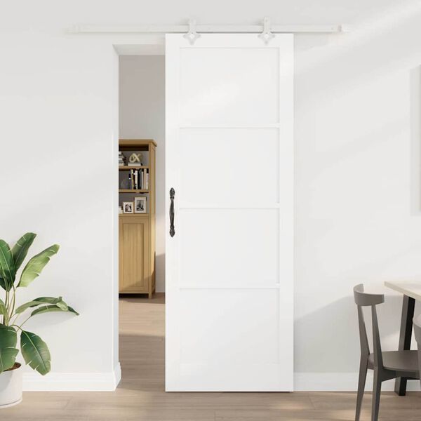vidaXL Porta Deslizante Branco 83 x 232 cm Madeira de Pinheiro S&oacute;lida