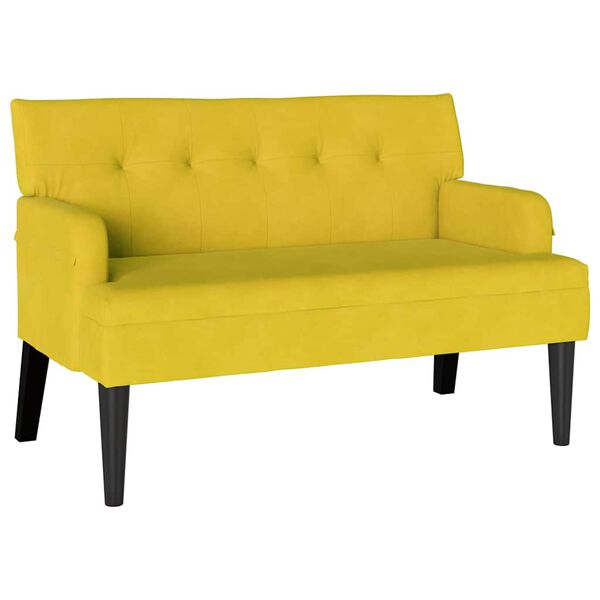 vidaXL Banco Chesterfield Amarelo 112 x 65,5 x 75 cm Veludo