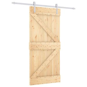 vidaXL Porta Deslizante 95 x 210 cm Natural e Branco