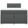 vidaXL Cama boxspring com colch&atilde;o 120x190 cm tecido cinzento-escuro
