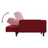 vidaXL Sof&aacute;-cama de 2 lugares com apoio de p&eacute;s veludo vermelho tinto