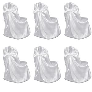 vidaXL Capa de cadeira para casamento, banquete, em branco, 6 pe&ccedil;as