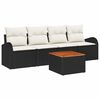 vidaXL Conjunto de Sof&aacute; de Jardim 5 unid. Preto vime PE
