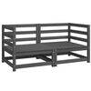 vidaXL Sof&aacute;s de canto para jardim 2 pcs pinho maci&ccedil;a cinzento