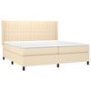 vidaXL Cama box spring c/ colch&atilde;o e LED 200x200 cm tecido cor creme