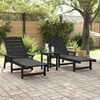 vidaXL Móveis de Lounge para Jardim 3 pcs Preto 38 x 38 x 46cm