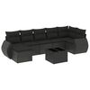 vidaXL 8 pcs conjunto sof&aacute;s de jardim com almofad&otilde;es vime PE preto