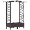 vidaXL Cama Elevada com Treli&ccedil;a e Telhado Castanho 124 x 40 x 129 cm