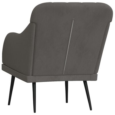 vidaXL Cadeira c/ apoio de braços 63x76x80 cm veludo cinzento-escuro